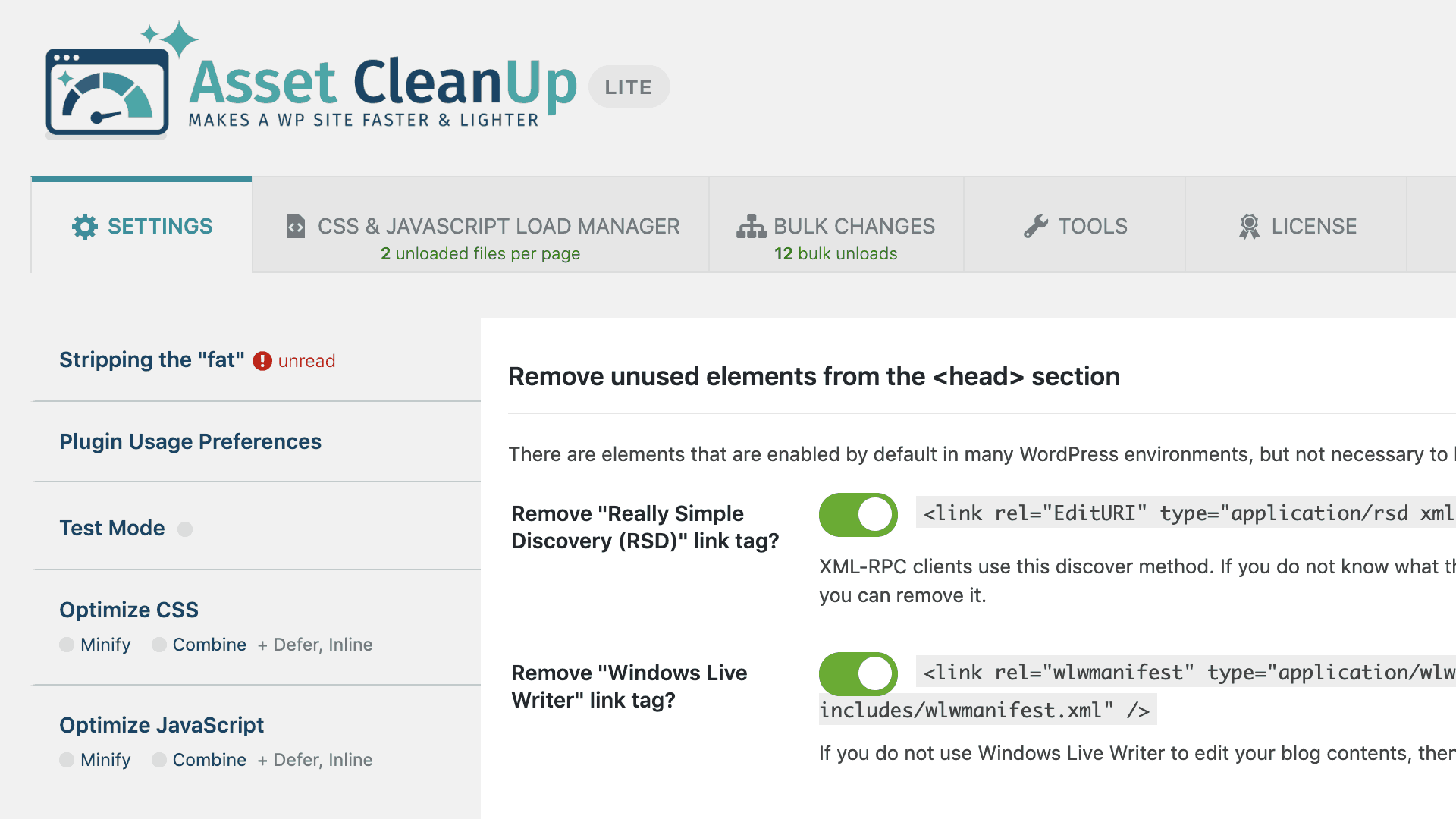 Visit webpage Asset CleanUp: Page Speed Booster plugin reduces CSS and JavaScript requests