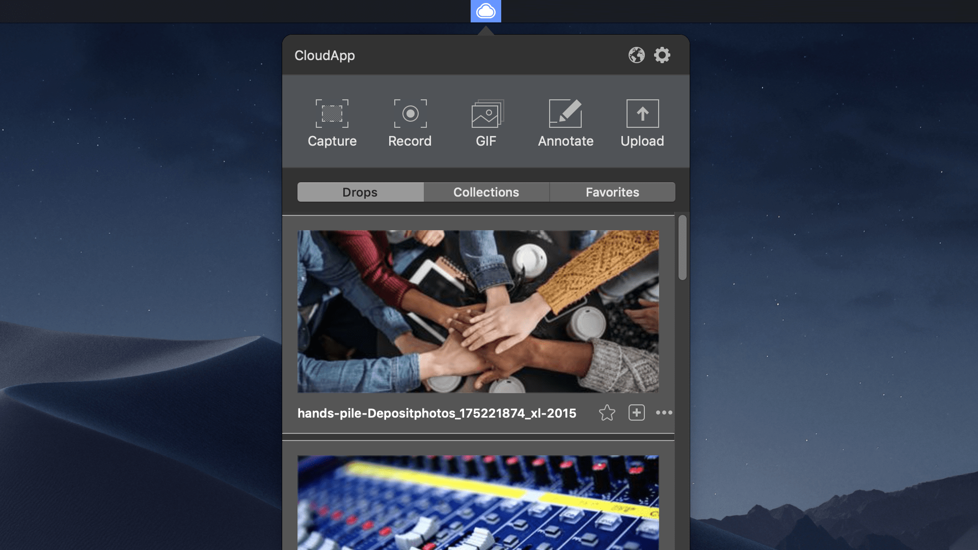 Visit webpage CloudApp - screen capture and recorder for storing, annotating, and sharing
