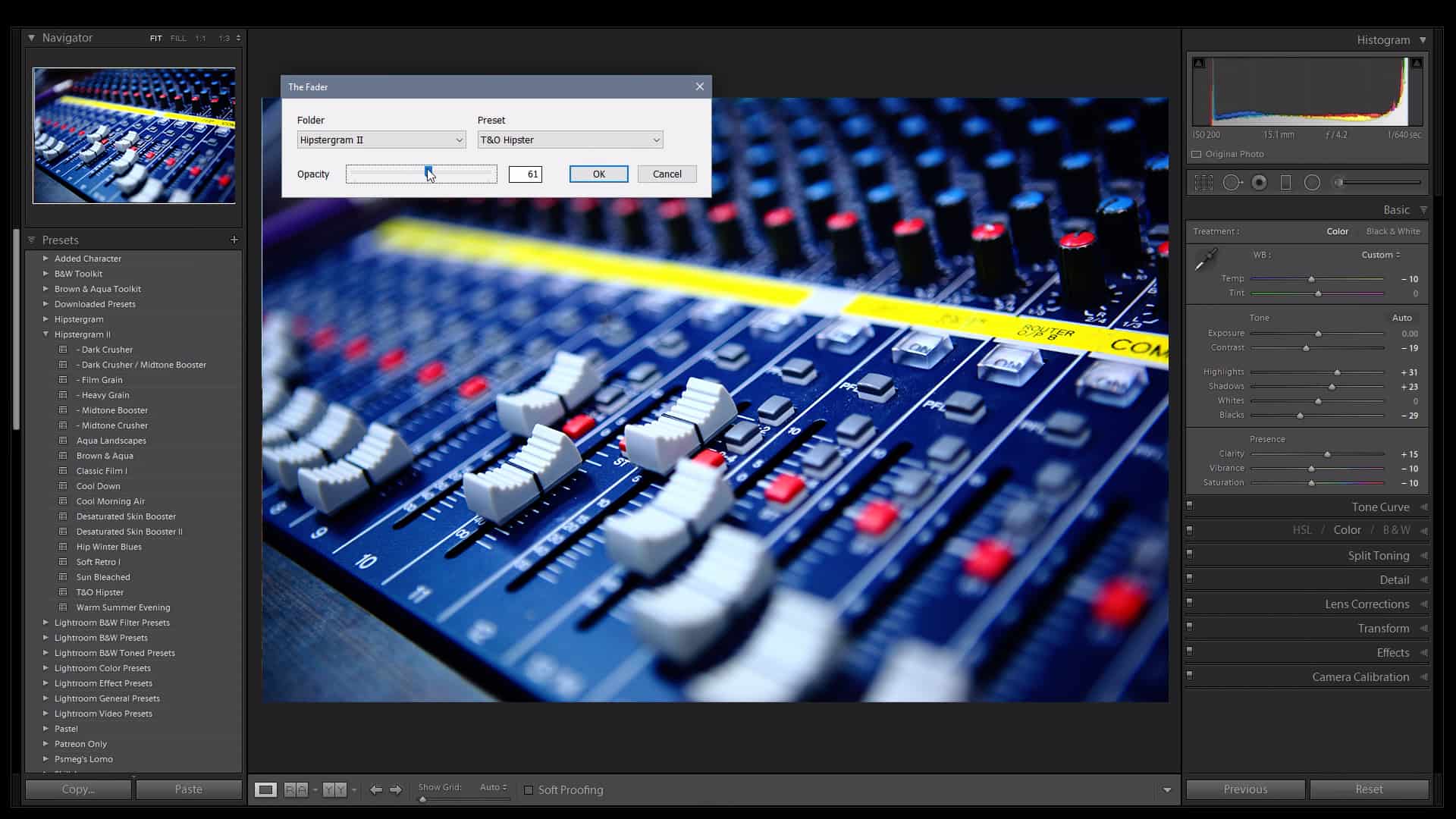Visit webpage The Fader - Adobe Lightroom presets opacity plugin